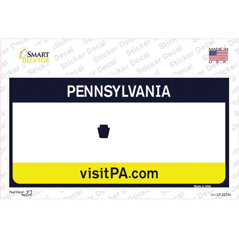 LP-2253s-M Pennsylvania State Blank Novelty Sticker Decal - Medium