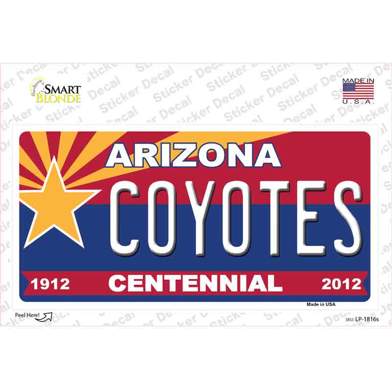 LP-1816s-M Arizona Centennial Coyotes Novelty Sticker Decal - Medium