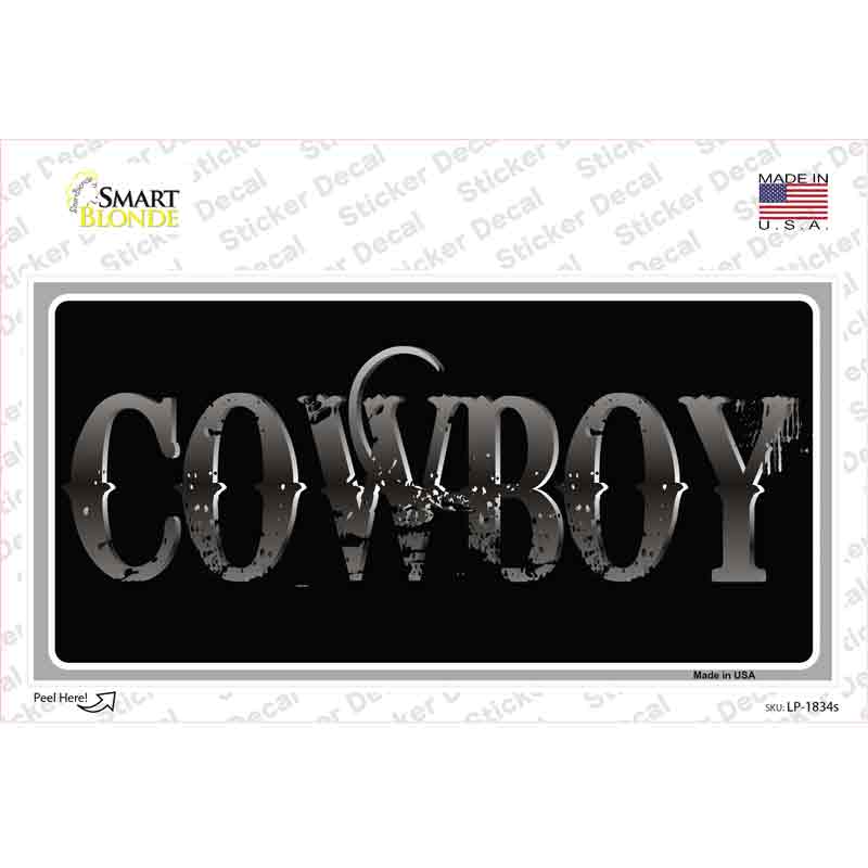 LP-1834s-M Cowboy Black Novelty Sticker Decal - Medium