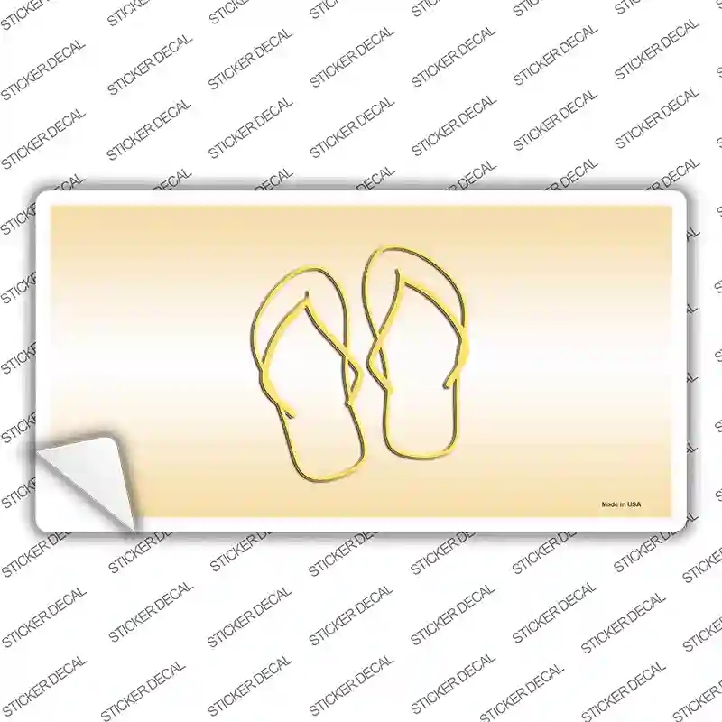 LP-2018s-L Flip Flops Yellow Novelty Sticker Decal - Large
