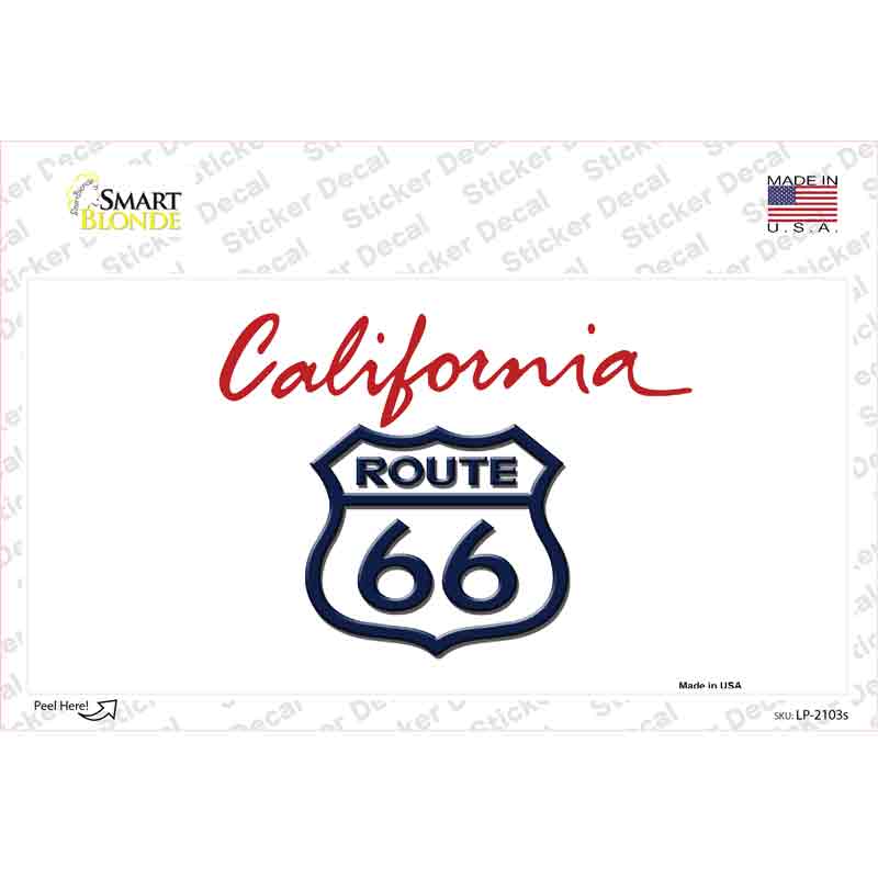 LP-2103s-M Route 66 Shield California Novelty Sticker Decal - Medium