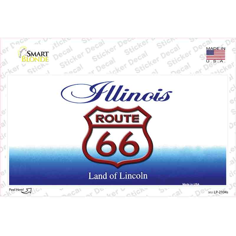 LP-2104s-M Route 66 Shield Illinois Novelty Sticker Decal - Medium