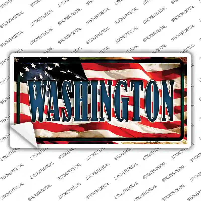 LP-3658s-S Washington on American Flag Novelty Sticker Decal - Small