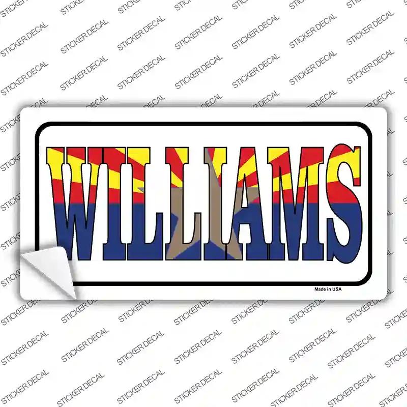 LP-1493s-S Williams Arizona Flag White Novelty Sticker Decal - Small