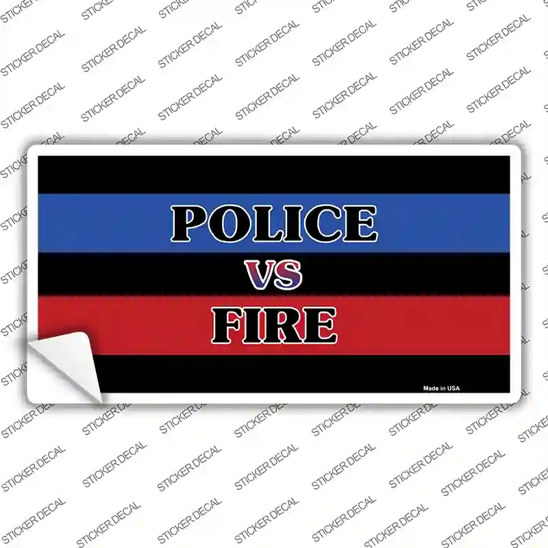 LP-1498s-S Police Vs. Fire Novelty Sticker Decal - Small