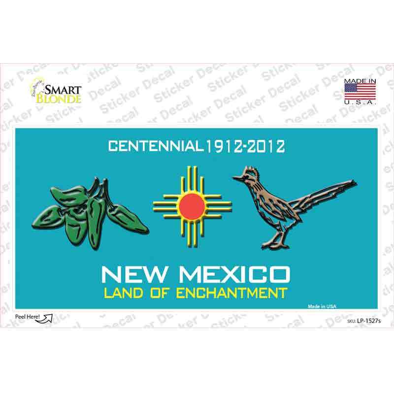 LP-1527s-M Green Chili & Road Runner   Mexico Novelty Sticker Decal - Medium