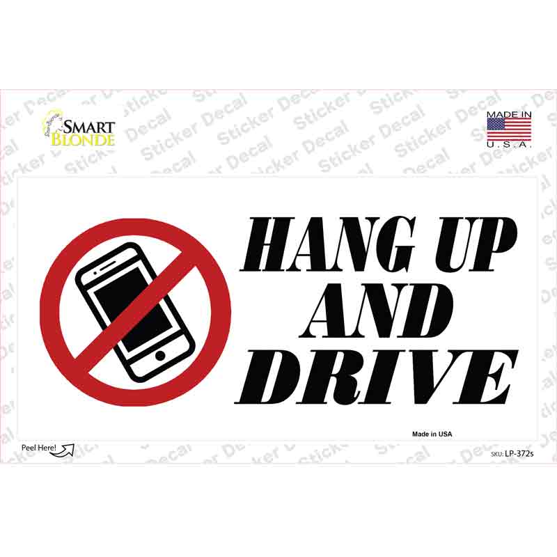 LP-372s-M Hang Up No Cell Phones Novelty Sticker Decal - Medium