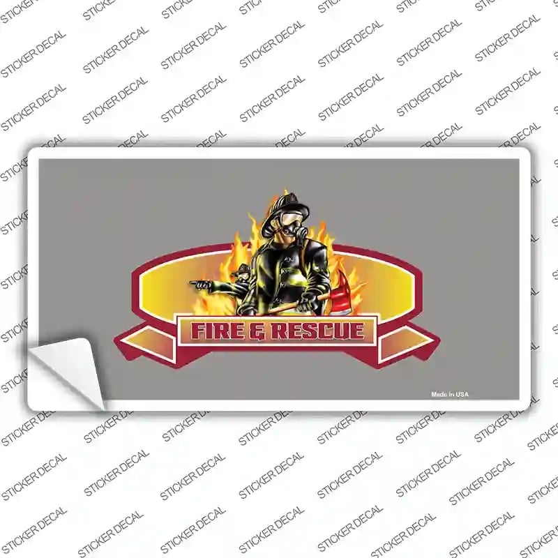 LP-3737s-S Fire Rescue Novelty Sticker Decal - Small