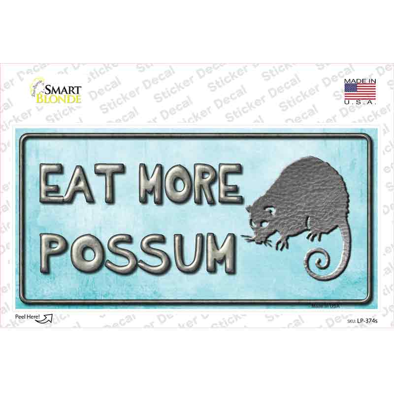 LP-374s-M Eat More Possum Novelty Sticker Decal - Medium