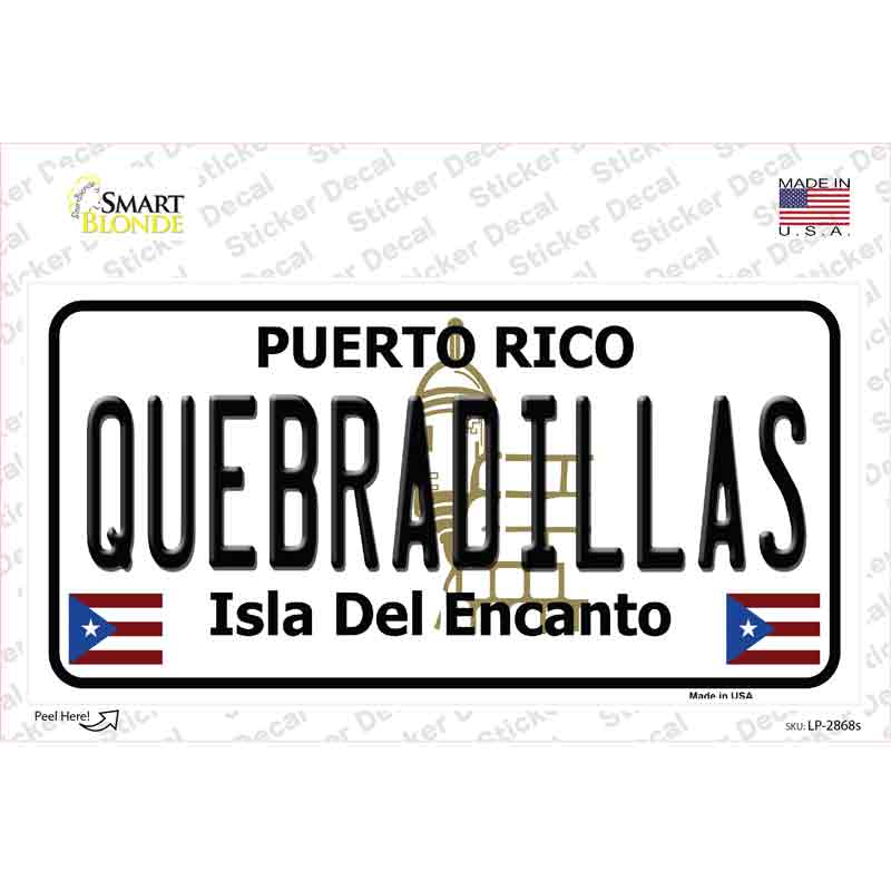 LP-2868s-M Quebradillas Puerto Rico Novelty Sticker Decal - Medium