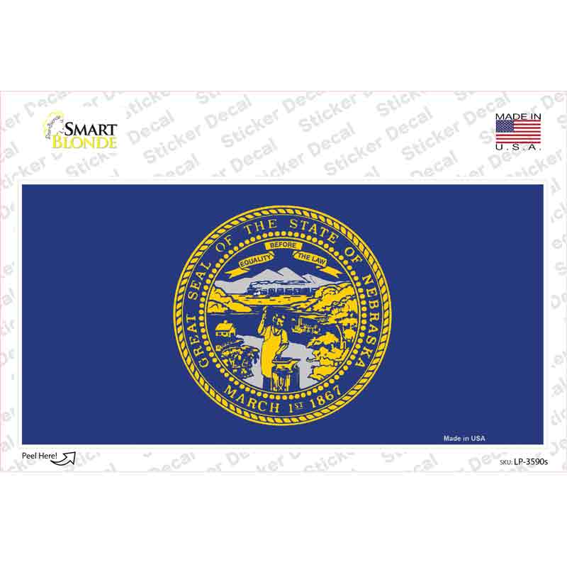 LP-3590s-M Nebraska State Flag Novelty Sticker Decal - Medium