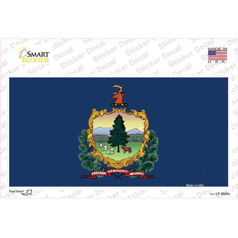 LP-3604s-M Vermont State Flag Novelty Sticker Decal - Medium