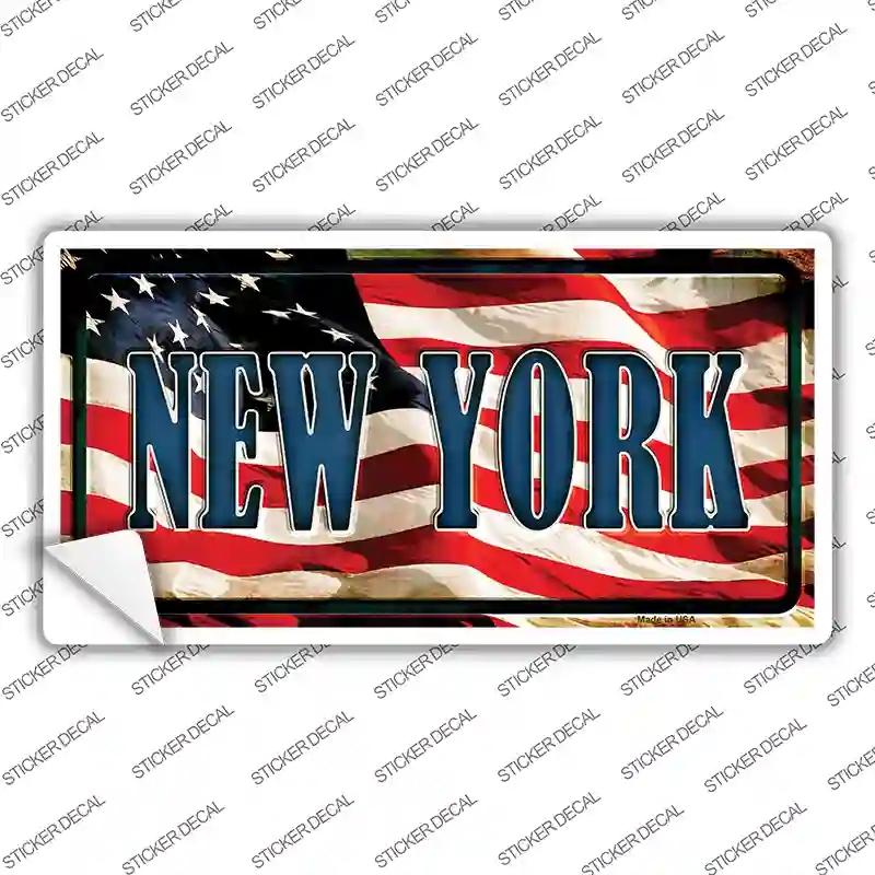 LP-3643s-L   York on American Flag Novelty Sticker Decal - Large