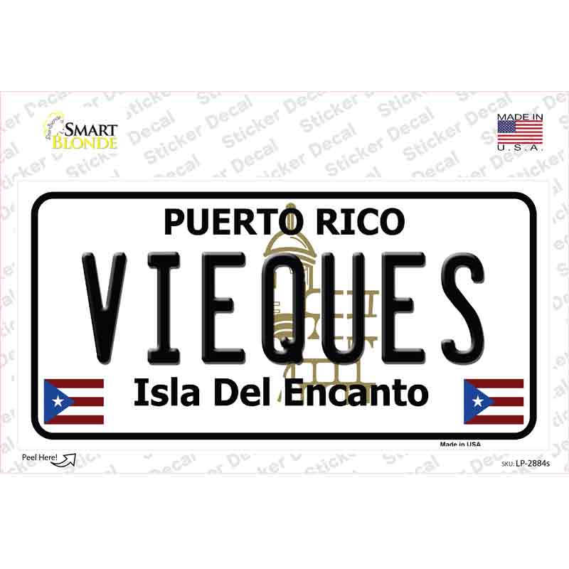 LP-2884s-M Vieques Puerto Rico Novelty Sticker Decal - Medium