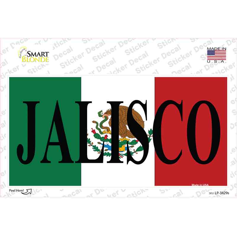 LP-3429s-M Jalisco Mexico Background Novelty Sticker Decal - Medium