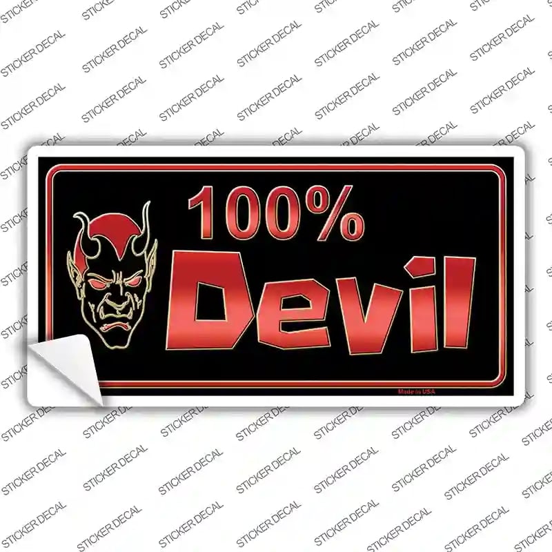 LP-365s-S 100 Percent Devil Novelty Sticker Decal - Small