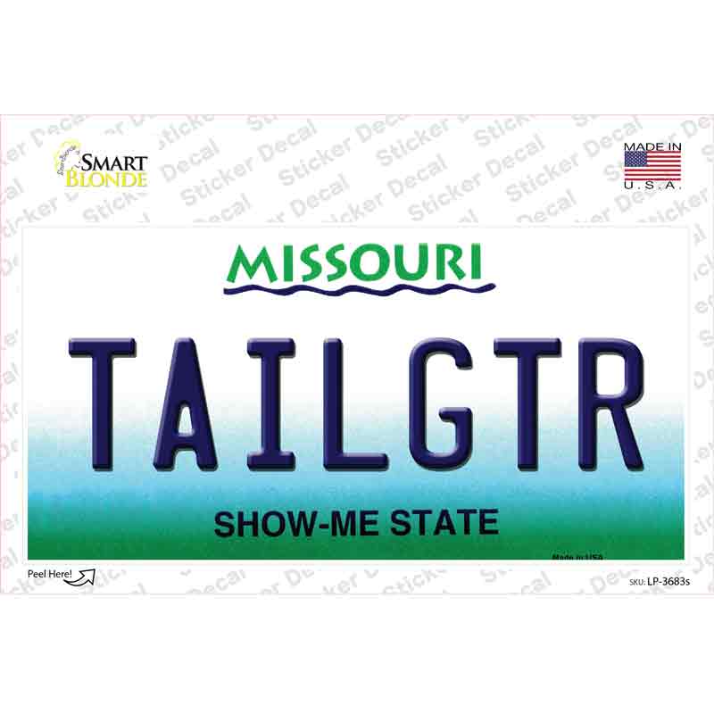 LP-3683s-M Tailgtr Missouri Novelty Sticker Decal - Medium