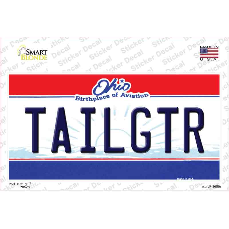 LP-3686s-M Tailgtr Ohio State Novelty Sticker Decal - Medium