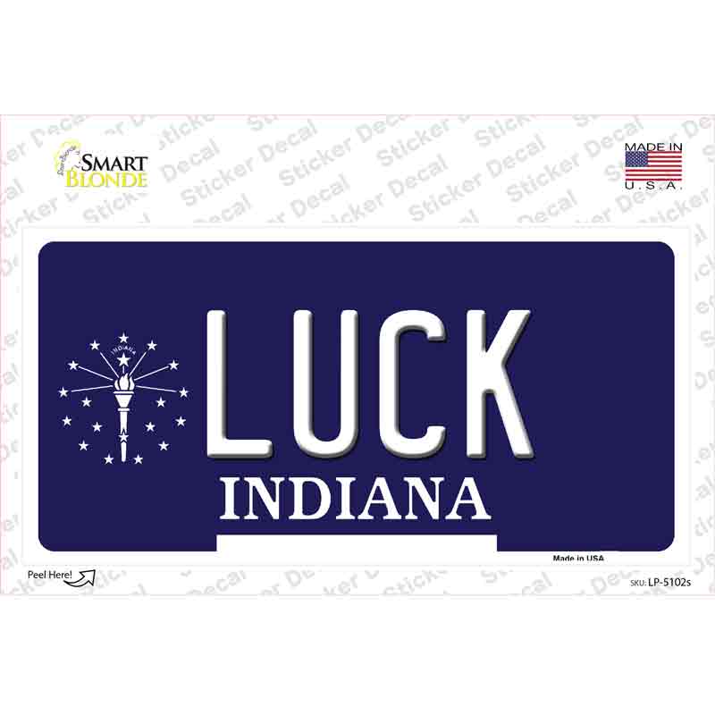 LP-5102s-M Luck Indiana State Novelty Sticker Decal - Medium