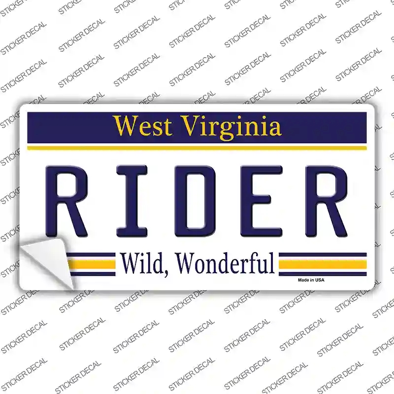 LP-6532s-S Rider West Virginia Novelty Sticker Decal - Small