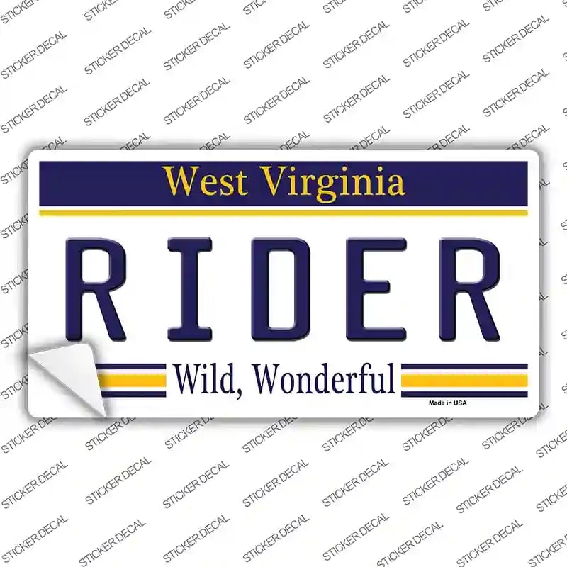 LP-6532s-XL Rider West Virginia Novelty Sticker Decal - Extra Large