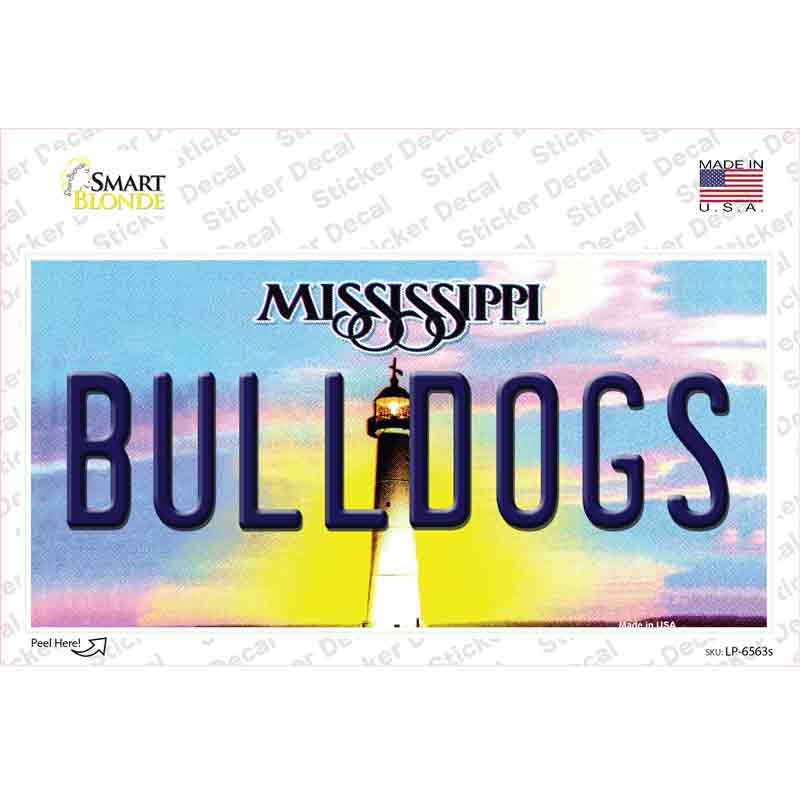 LP-6563s-M Bulldogs Mississippi Novelty Sticker Decal - Medium
