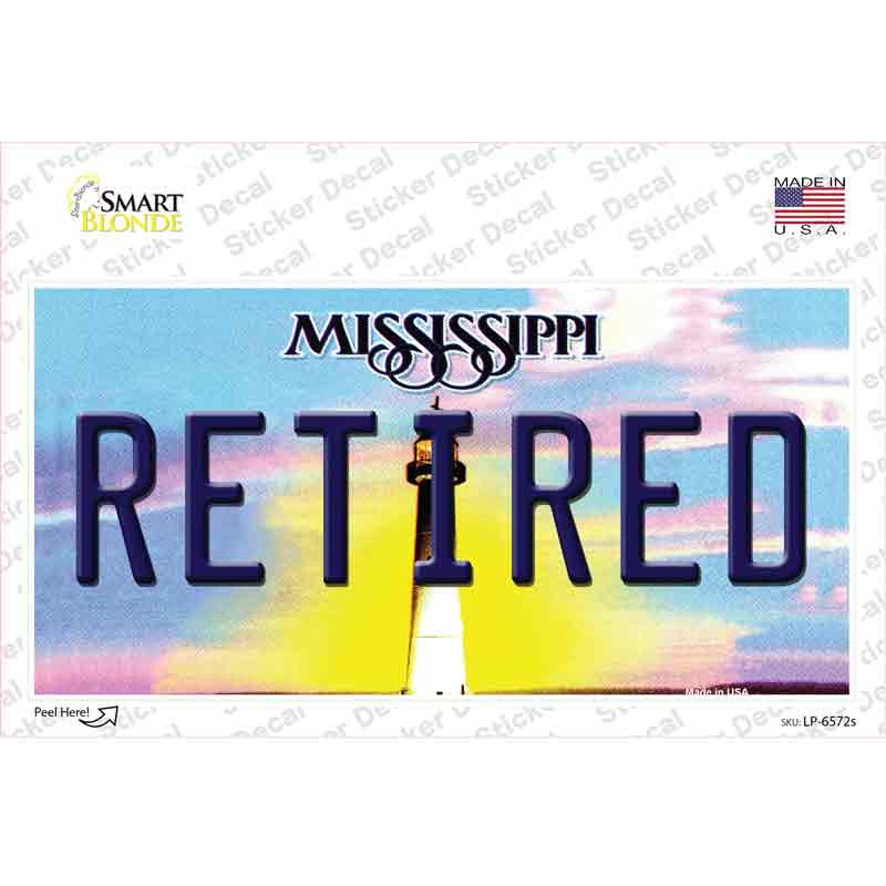 LP-6572s-M Retired Mississippi Novelty Sticker Decal - Medium