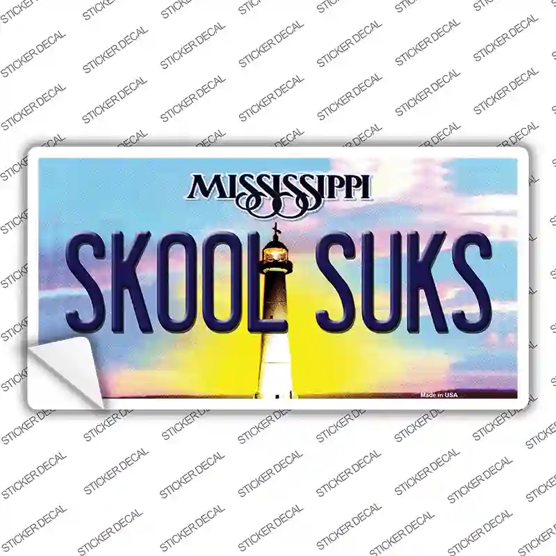 LP-6590s-S Skool Suks Mississippi Novelty Sticker Decal - Small