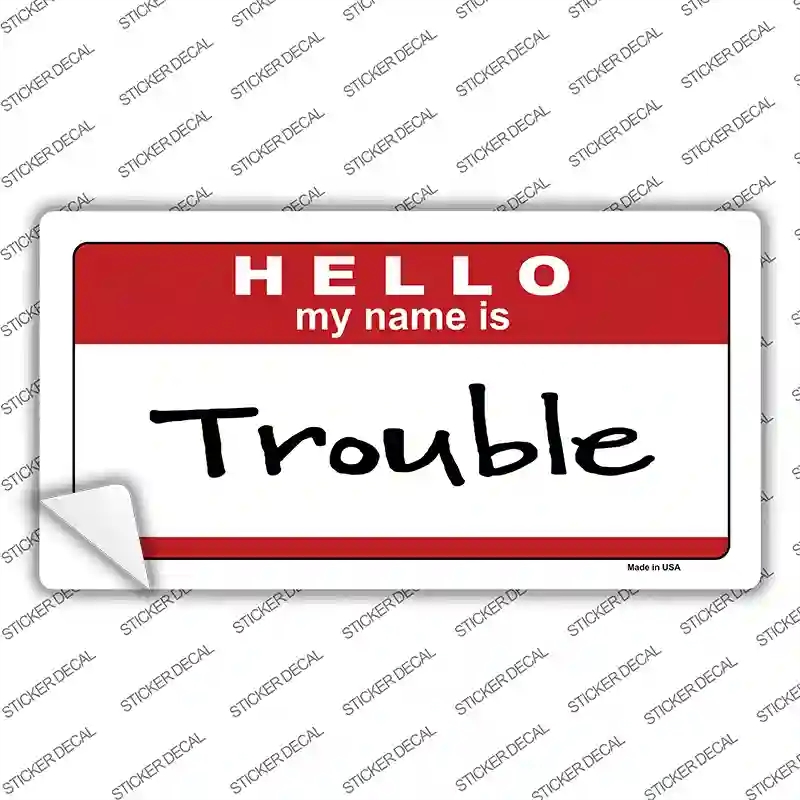 LP-5198s-S Trouble Novelty Sticker Decal - Small