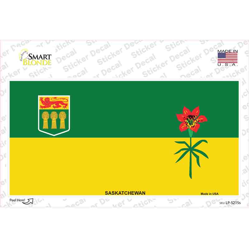 LP-5215s-M Saskatchewan Flag Novelty Sticker Decal - Medium