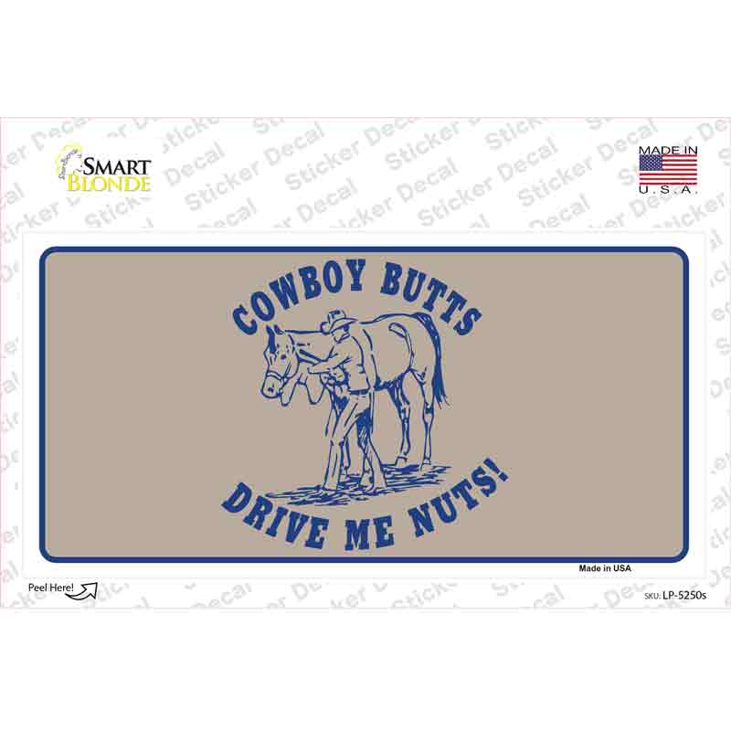 LP-5250s-M Cowboy Butts Novelty Sticker Decal - Medium