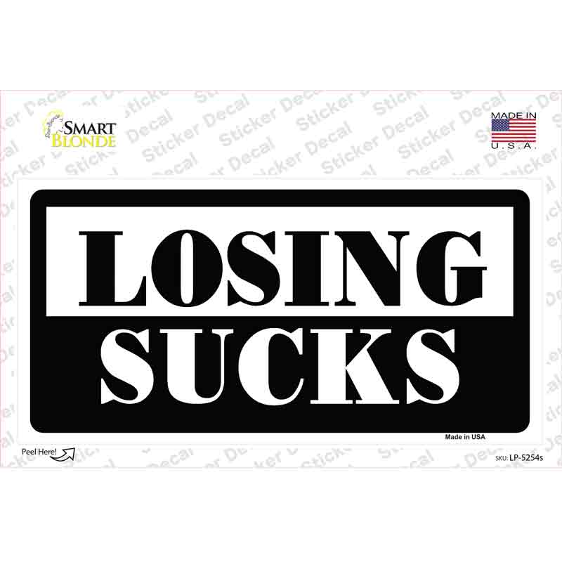 LP-5254s-M Losing Sucks Novelty Sticker Decal - Medium