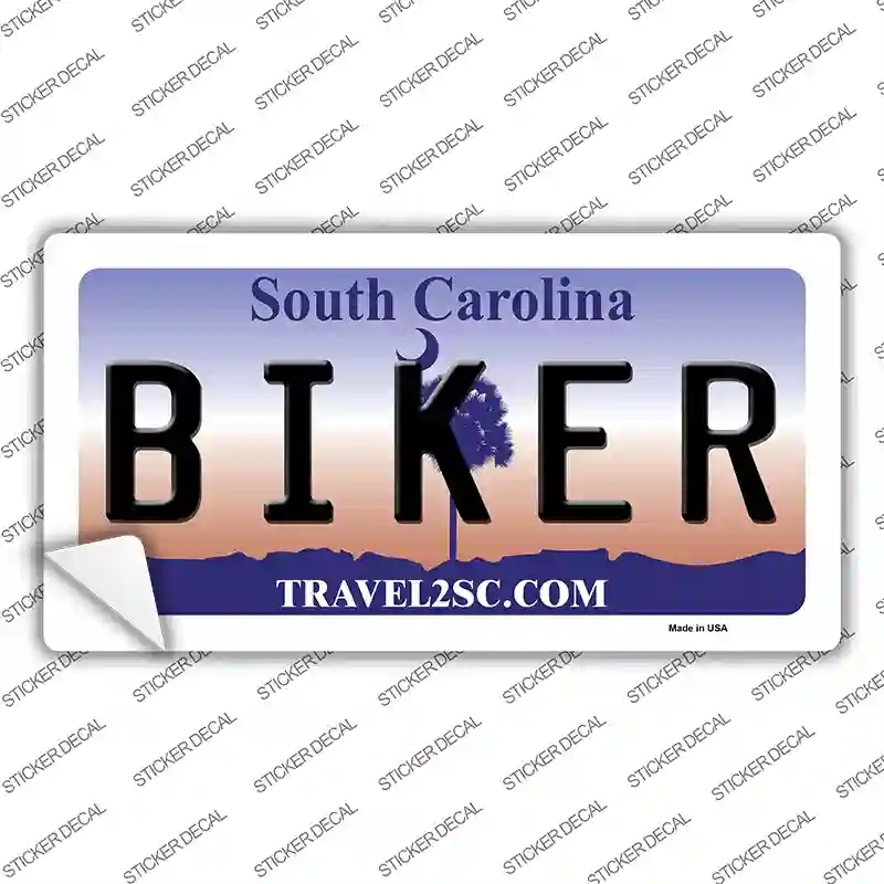 LP-6294s-XL Biker South Carolina Novelty Sticker Decal - Extra Large