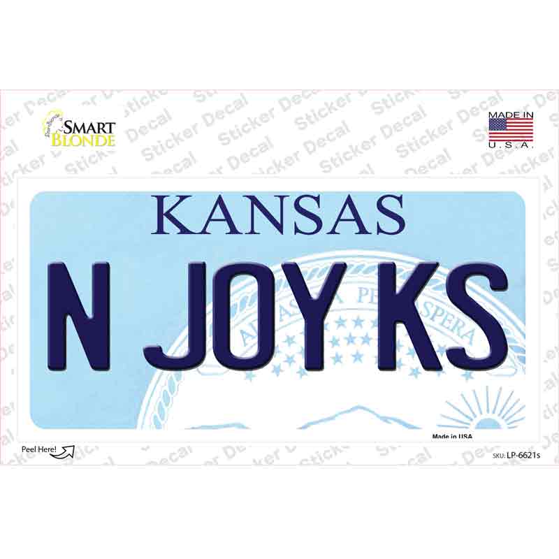 LP-6621s-M N Joy Kansas Novelty Sticker Decal - Medium