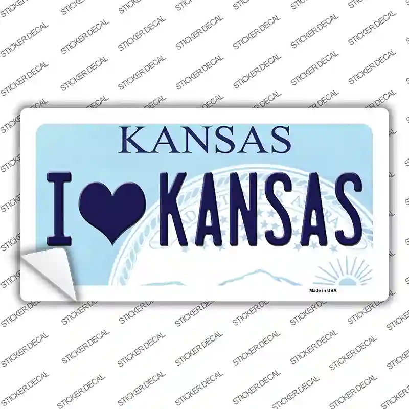 LP-6627s-L I Love Kansas Novelty Sticker Decal - Large