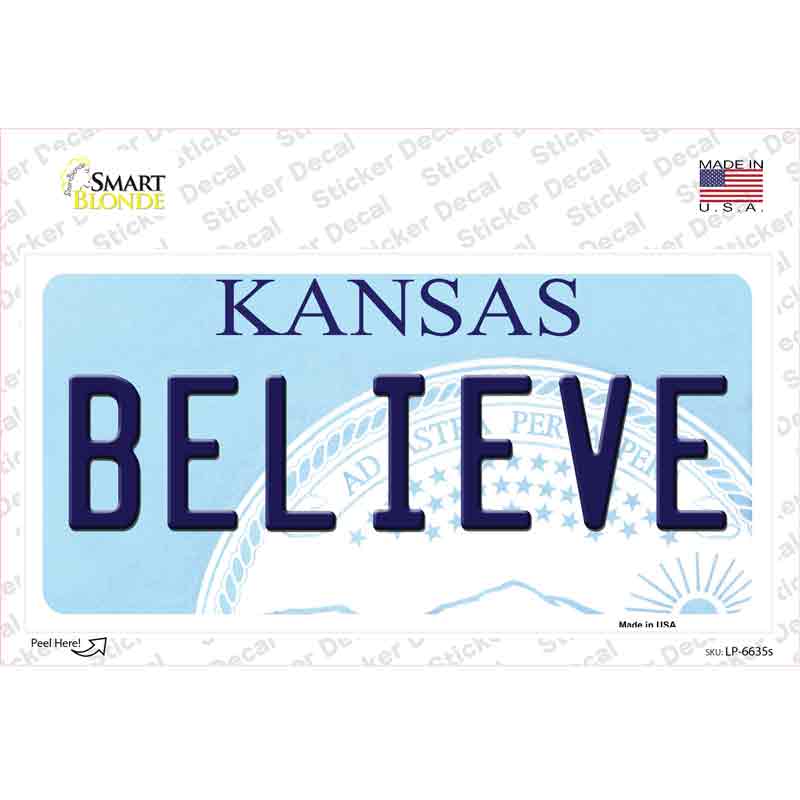 LP-6635s-M Believe Kansas Novelty Sticker Decal - Medium