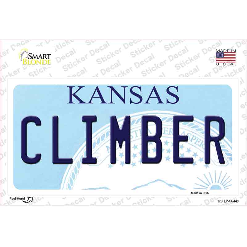 LP-6644s-M Climber Kansas Novelty Sticker Decal - Medium