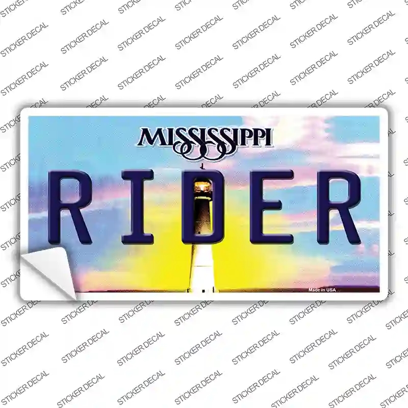 LP-6593s-L Rider Mississippi Novelty Sticker Decal - Large