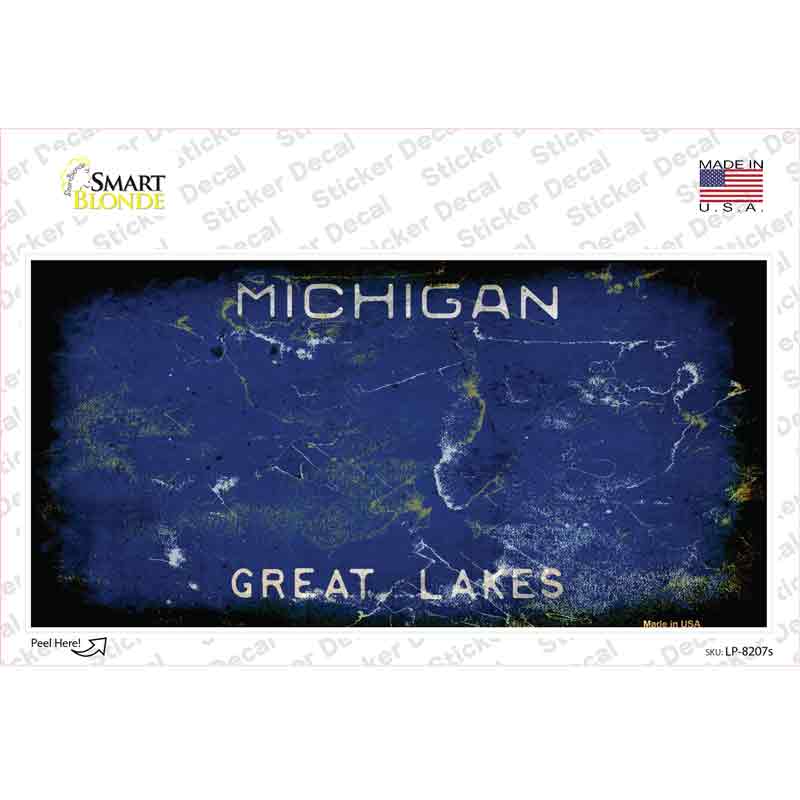 LP-8207s-M Michigan Rusty Novelty Sticker Decal - Medium
