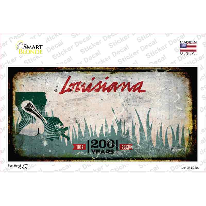 LP-8210s-M Louisiana Rusty Novelty Sticker Decal - Medium
