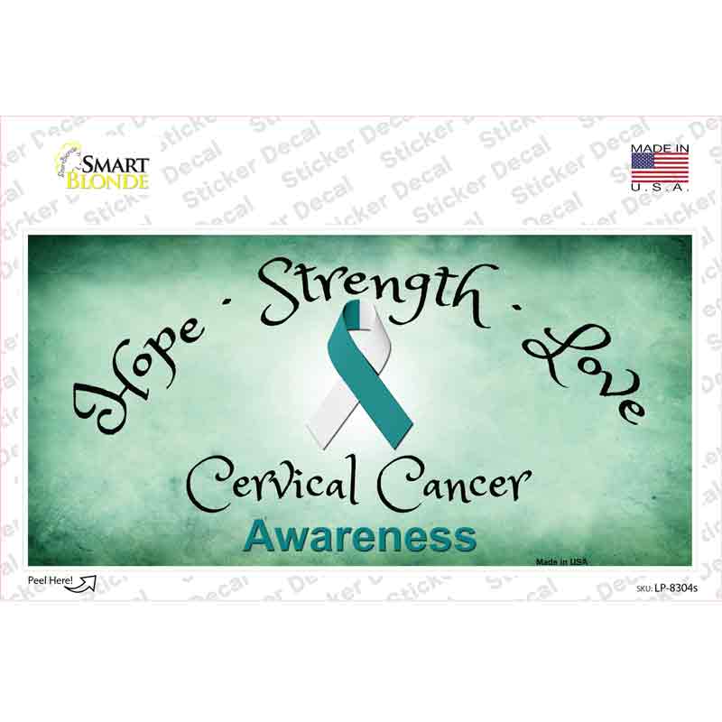 LP-8304s-M Cervical Cancer Ribbon Novelty Sticker Decal - Medium