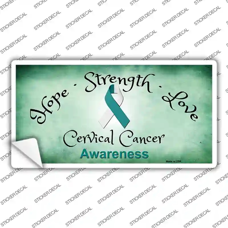 LP-8304s-S Cervical Cancer Ribbon Novelty Sticker Decal - Small