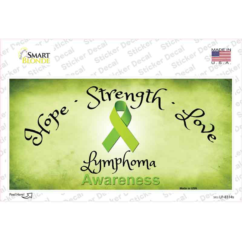 LP-8314s-M Lymphoma Cancer Ribbon Novelty Sticker Decal - Medium