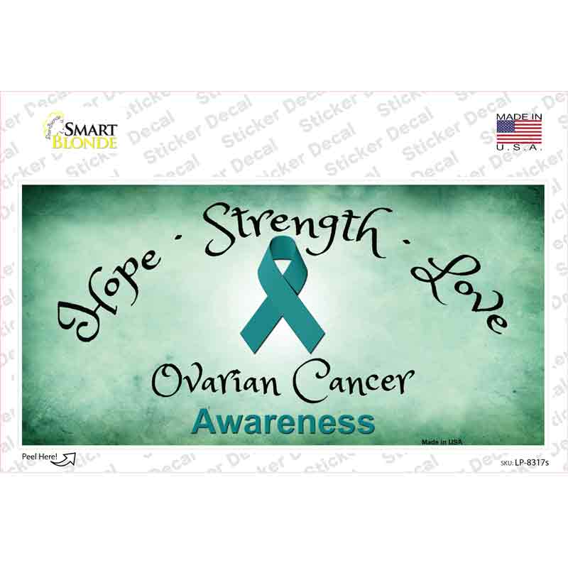 LP-8317s-M Ovarian Cancer Ribbon Novelty Sticker Decal - Medium