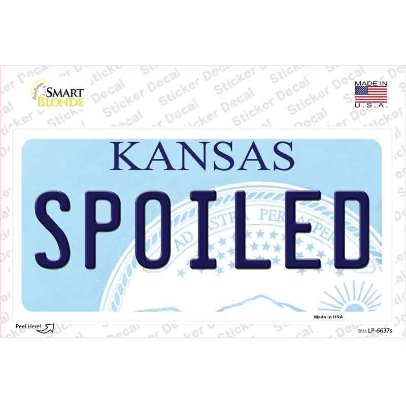 LP-6637s-M Spoiled Kansas Novelty Sticker Decal - Medium