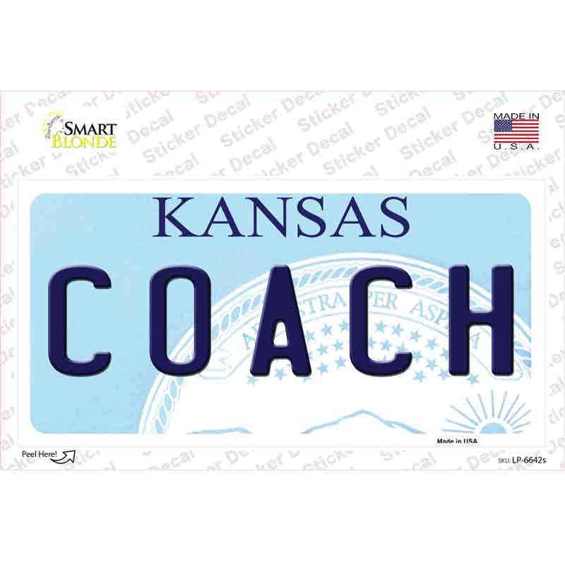 LP-6642s-M Coach Kansas Novelty Sticker Decal - Medium
