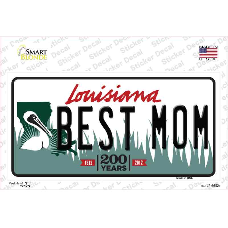 LP-6652s-M Best Mom Louisiana Novelty Sticker Decal - Medium