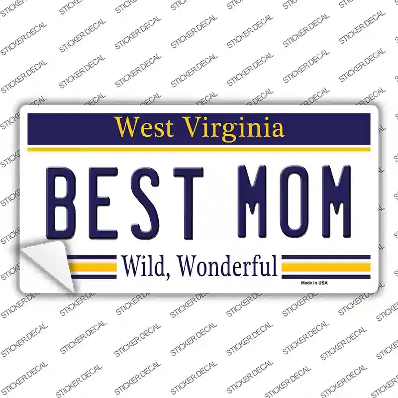 LP-6654s-S Best Mom West Virginia Novelty Sticker Decal - Small
