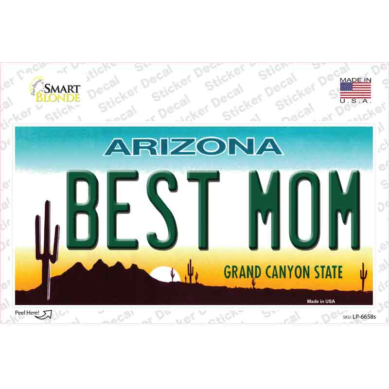 LP-6658s-M Best Mom Arizona Novelty Sticker Decal - Medium