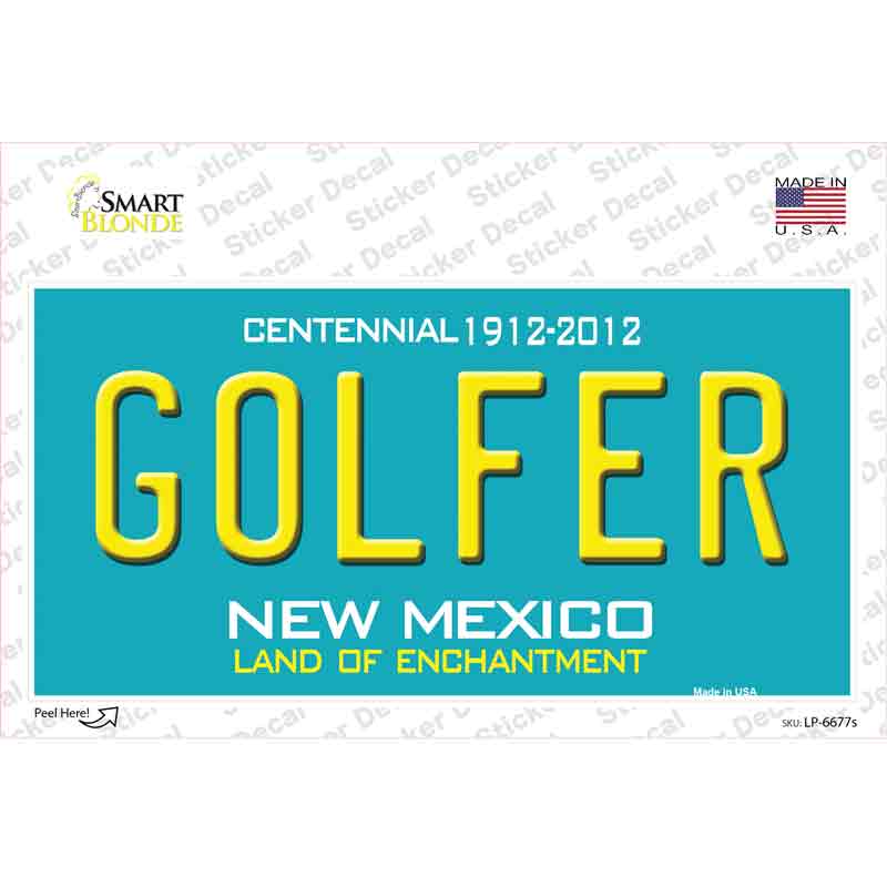 LP-6677s-M Golfer   Mexico Novelty Sticker Decal - Medium